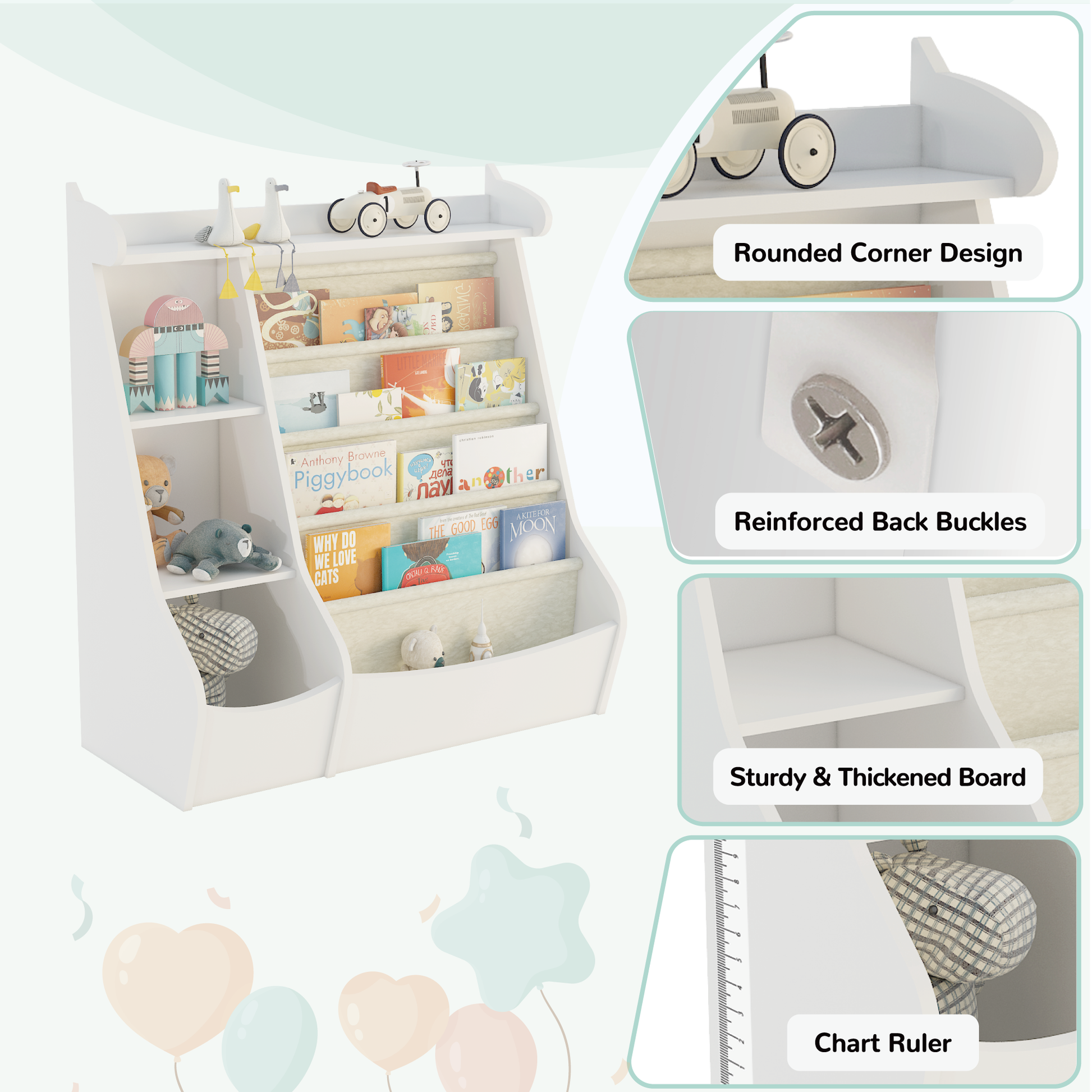 4 Tier Deer-Head Children's Bookshelf