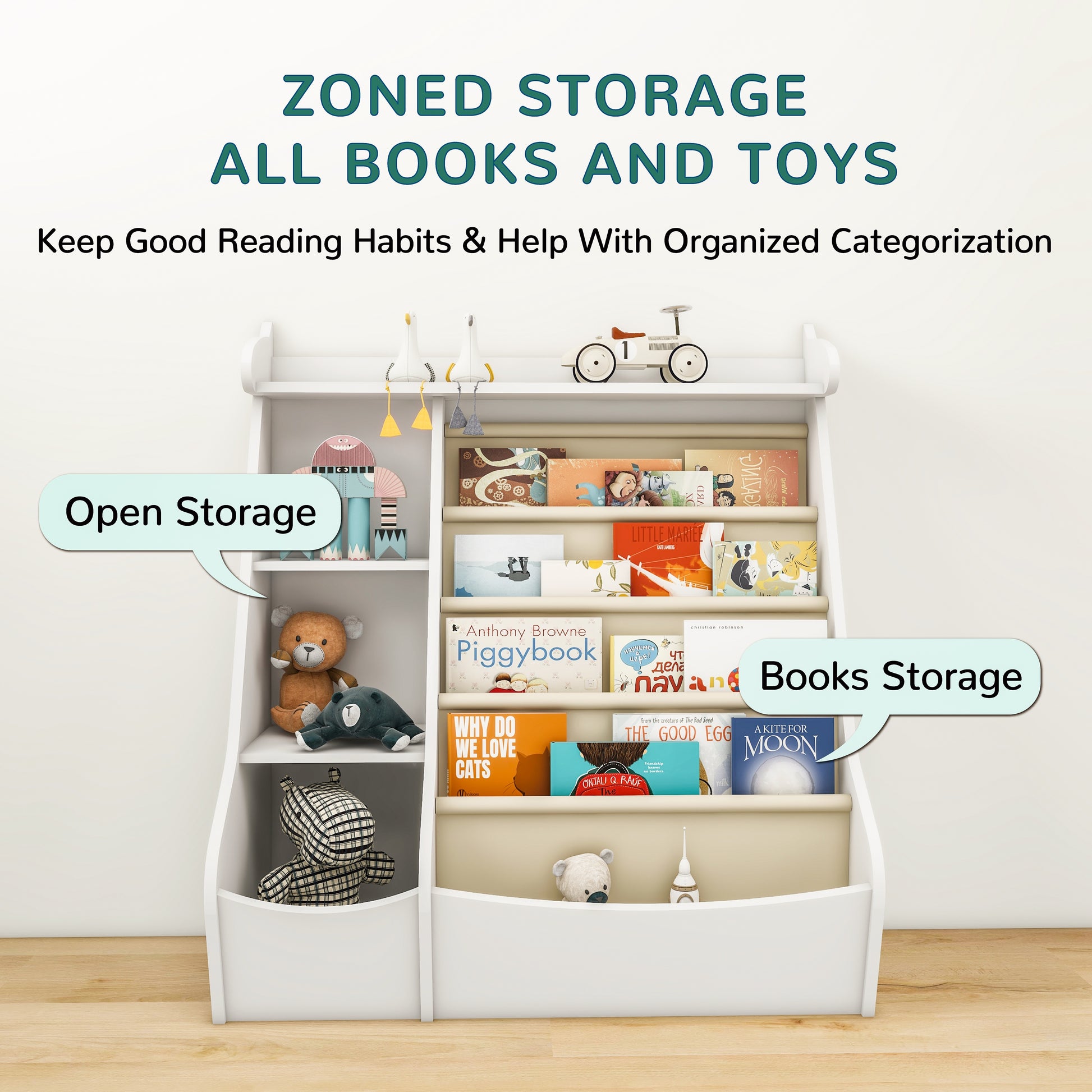4 Tier Deer-Head Children's Bookshelf