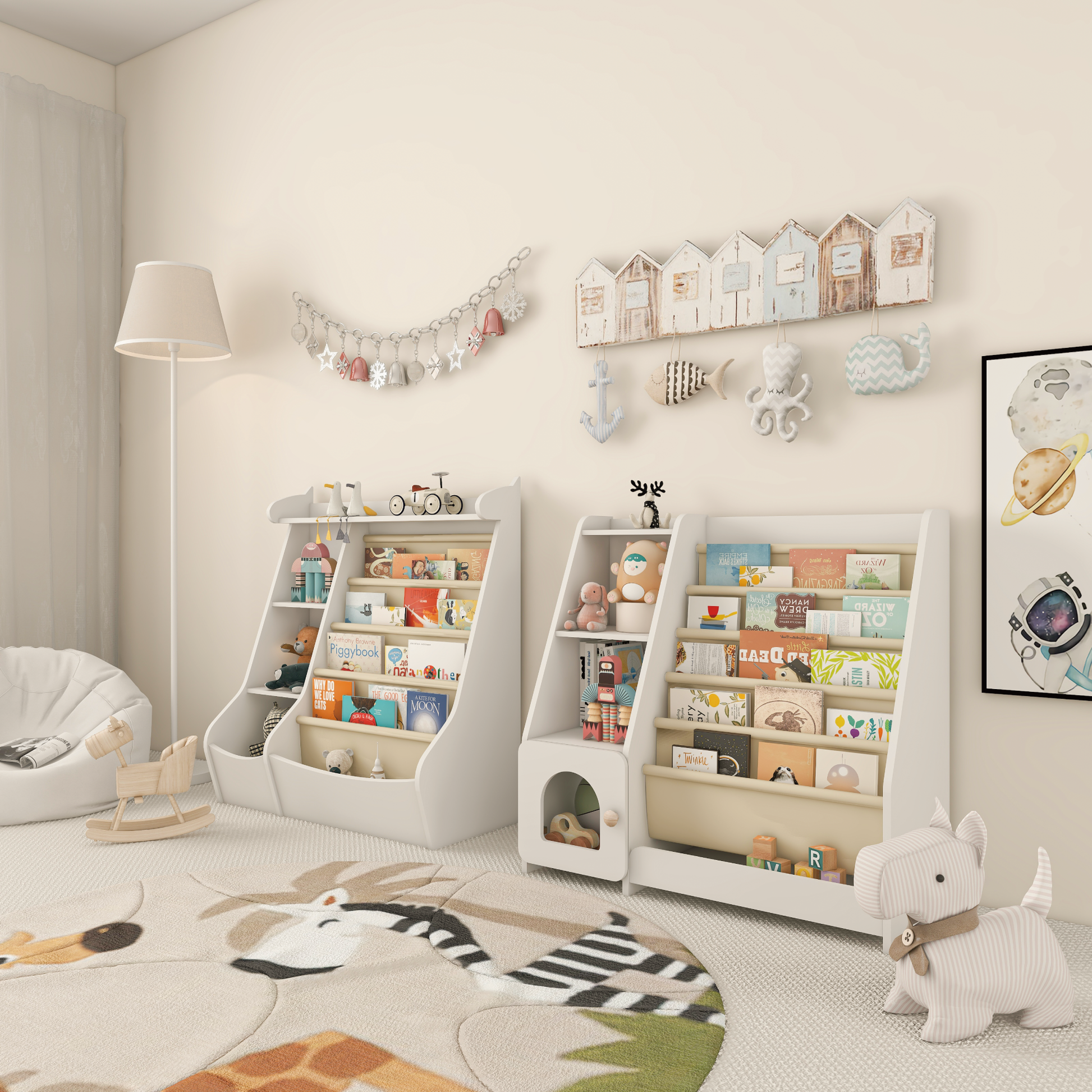 4 Tier Deer-Head Children's Bookshelf