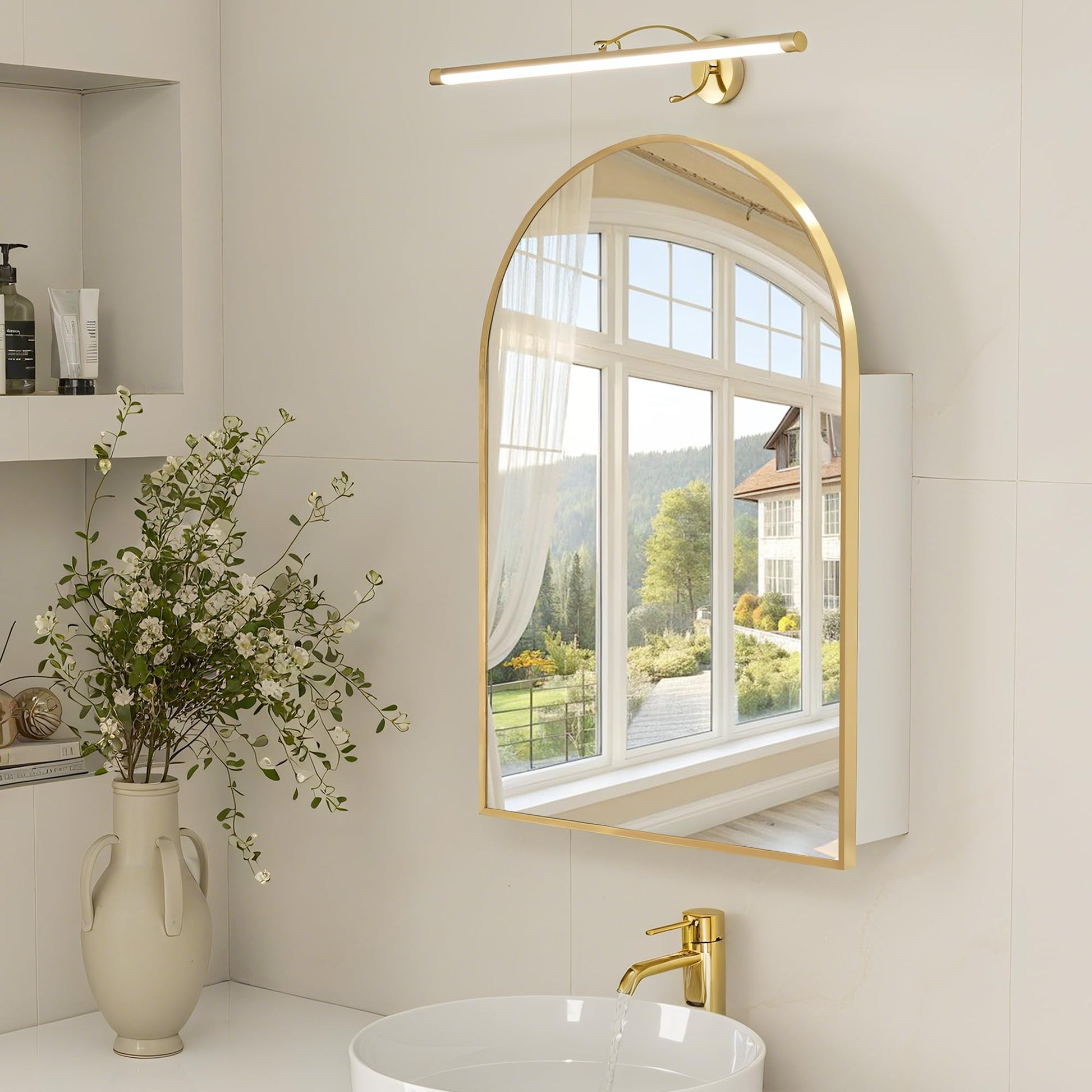 Arched Mirror Cabinet |30×20inchs  Large Capacity Storage