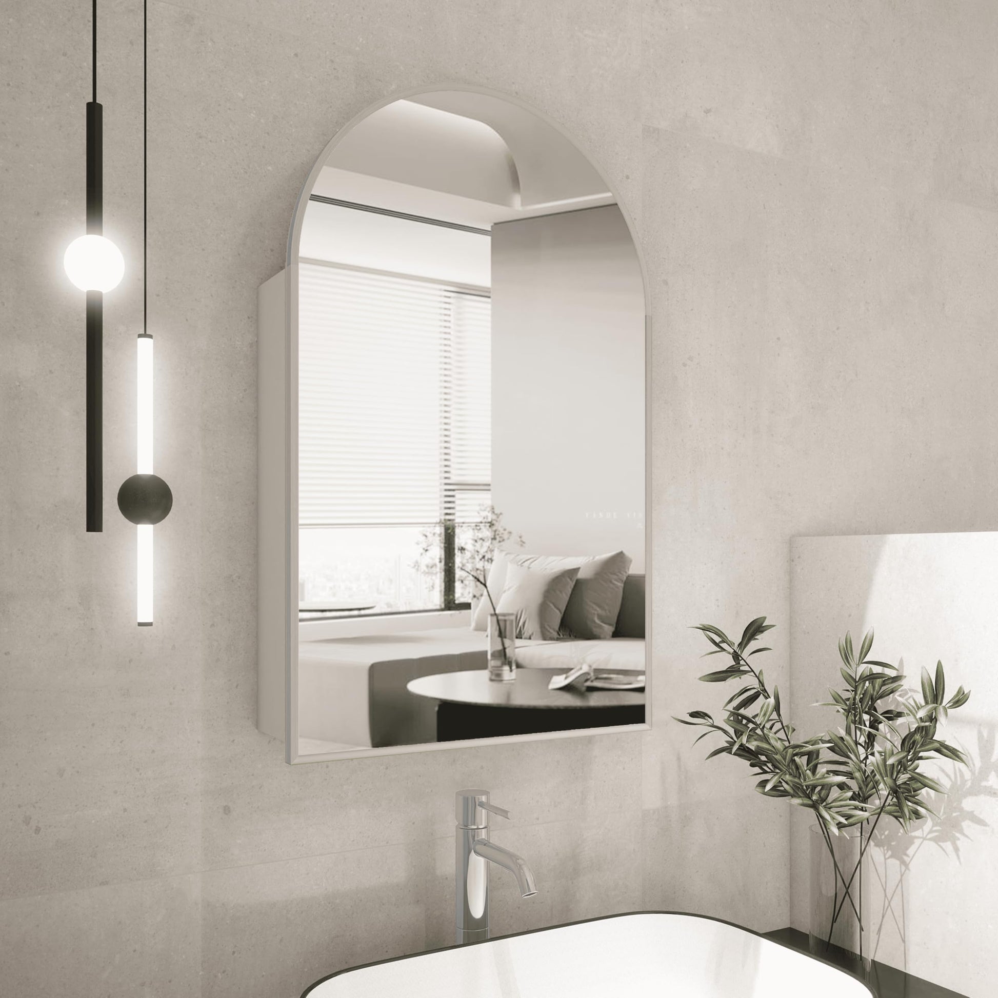 Arched Bathroom Mirror Cabinet | 32x16 inches  Capacity Storage