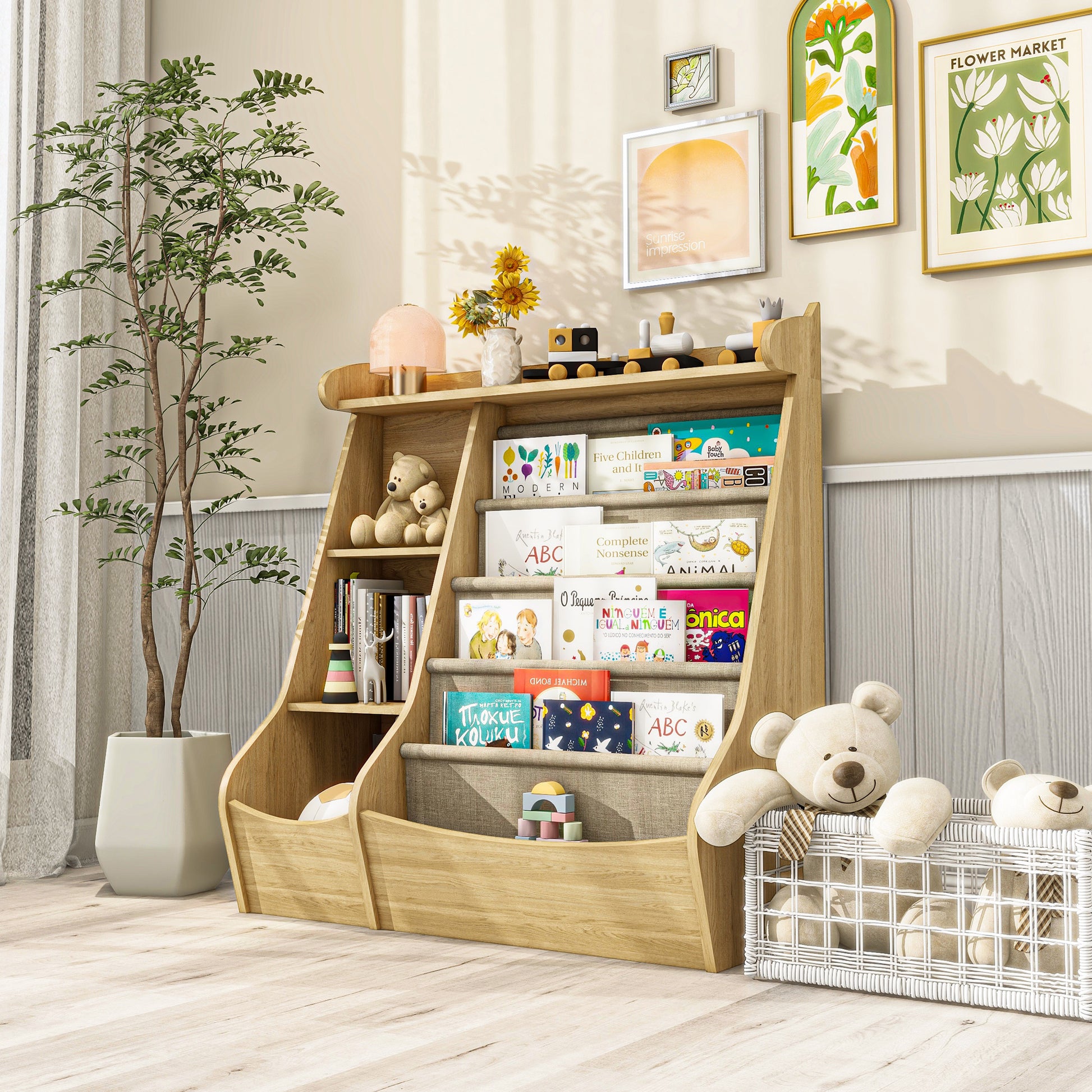 4 Tier Deer-Head Children's Bookshelf