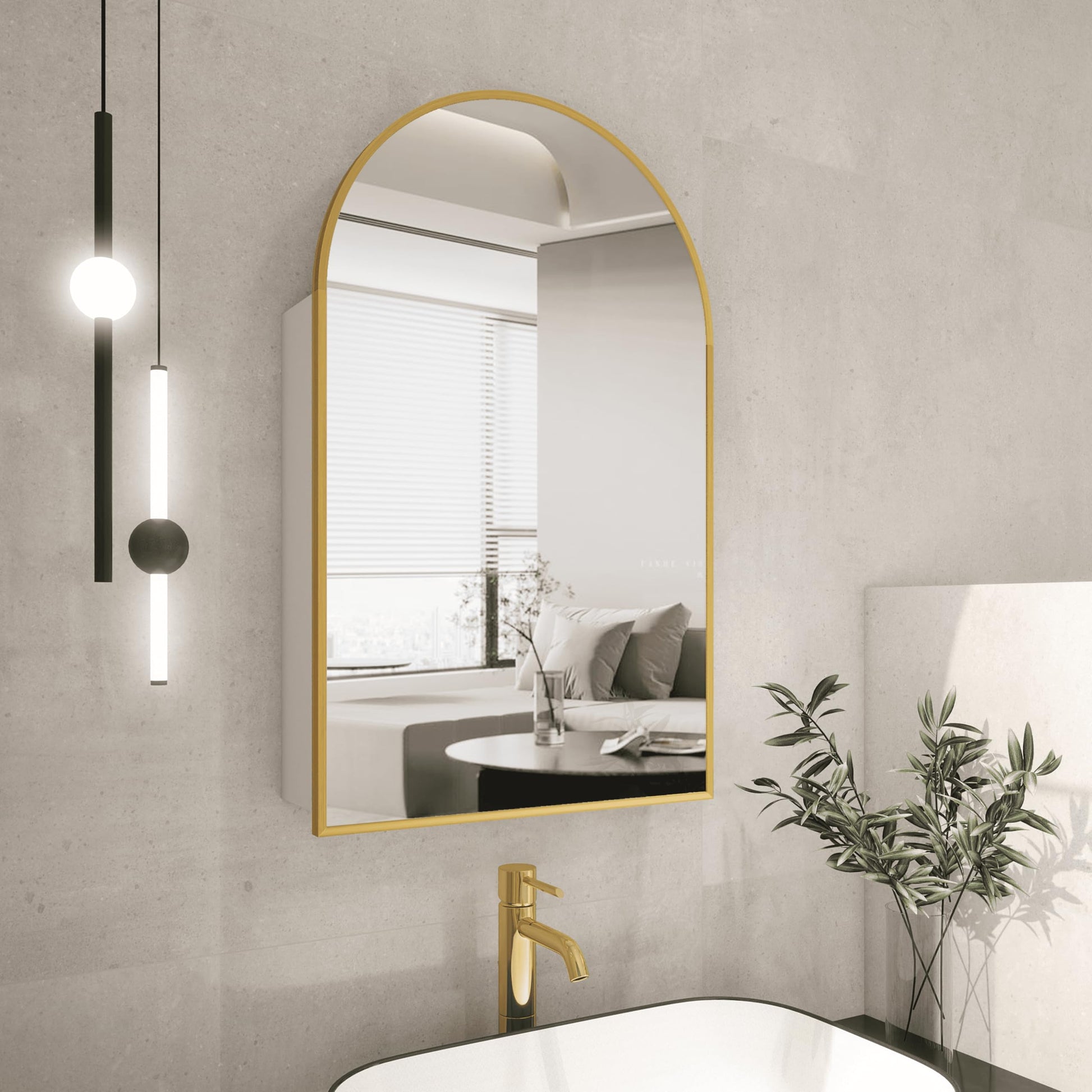 Arched  Mirror Cabinet |32×20 inchs  Capacity Storage