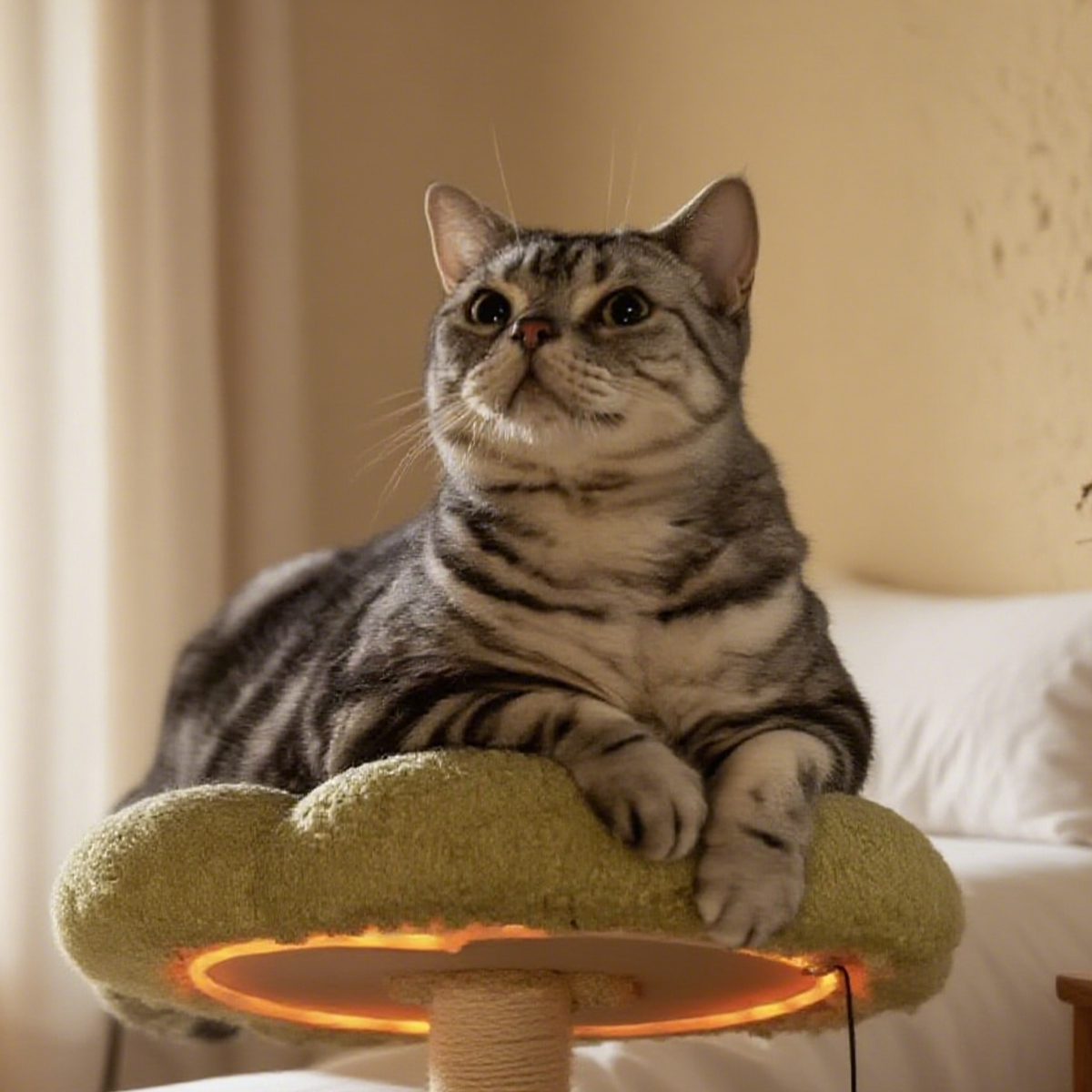 48.4"h flower-shaped cat tree with led