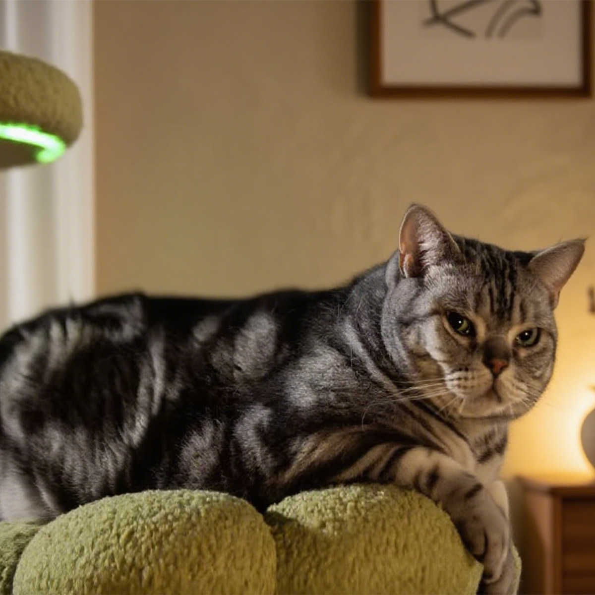 48.4"h flower-shaped cat tree with led