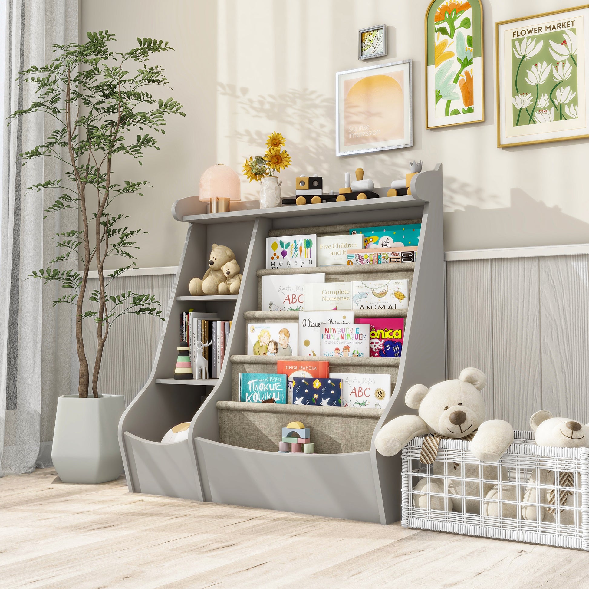 4 Tier Deer-Head Children's Bookshelf