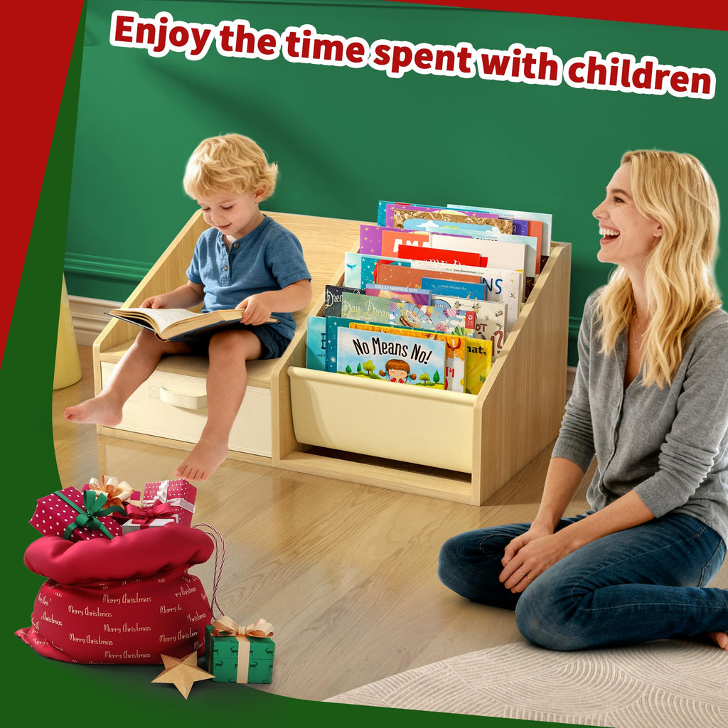 3-in-1 Mini Bookshelf with Drawer