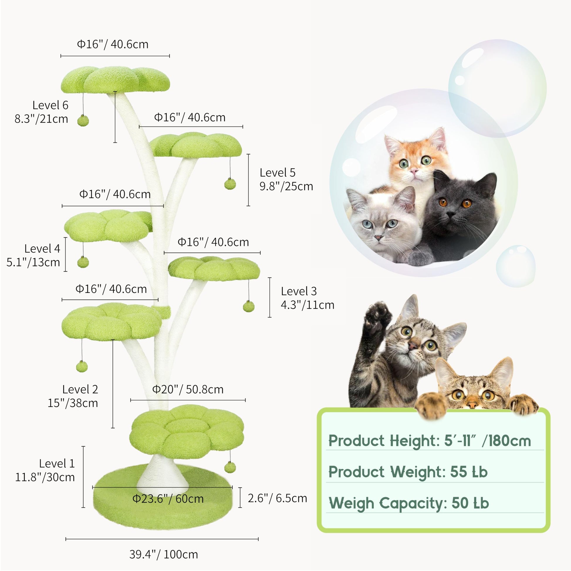 6-Tier Luxury Flower-Shaped Cat Tree