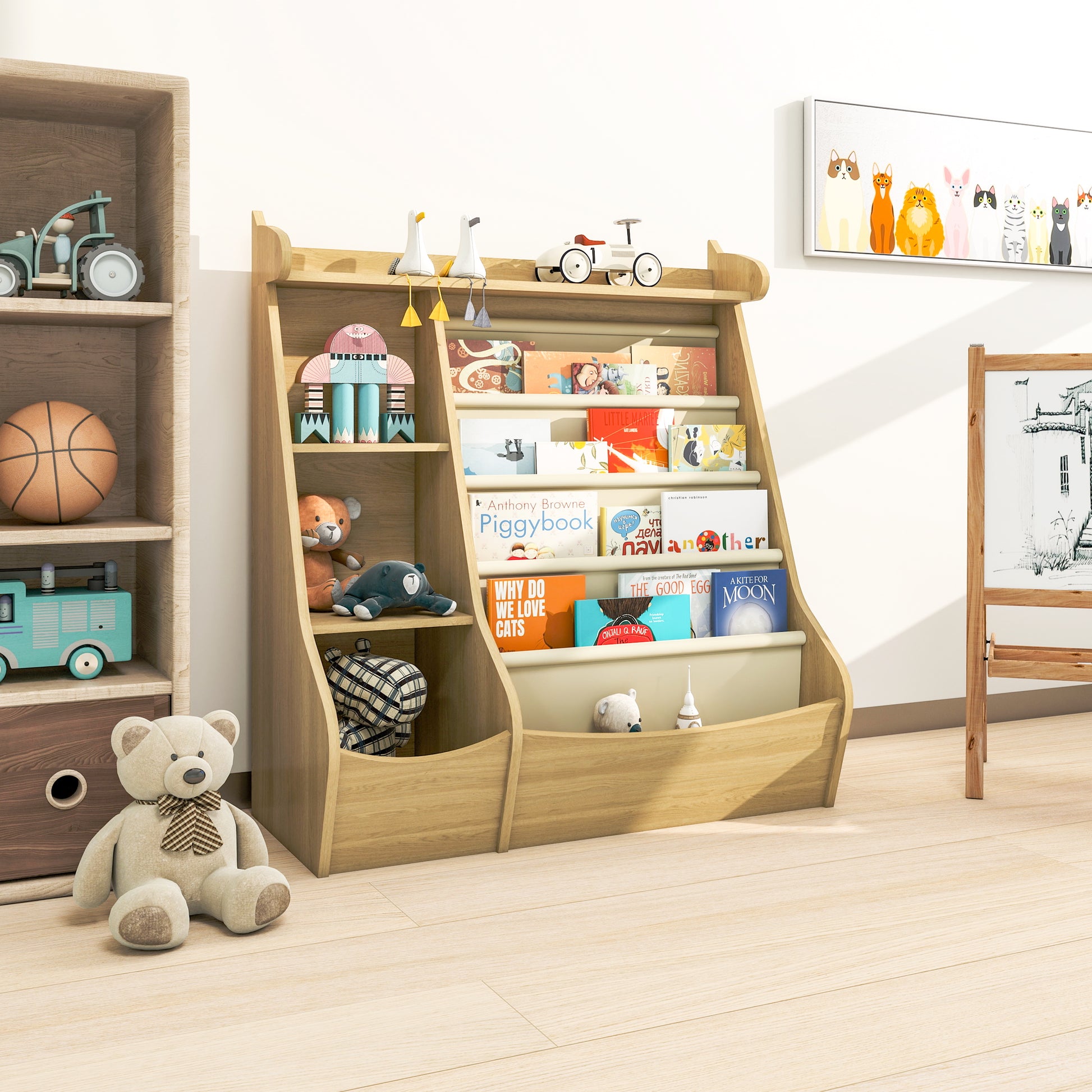 4 Tier Deer-Head Children's Bookshelf