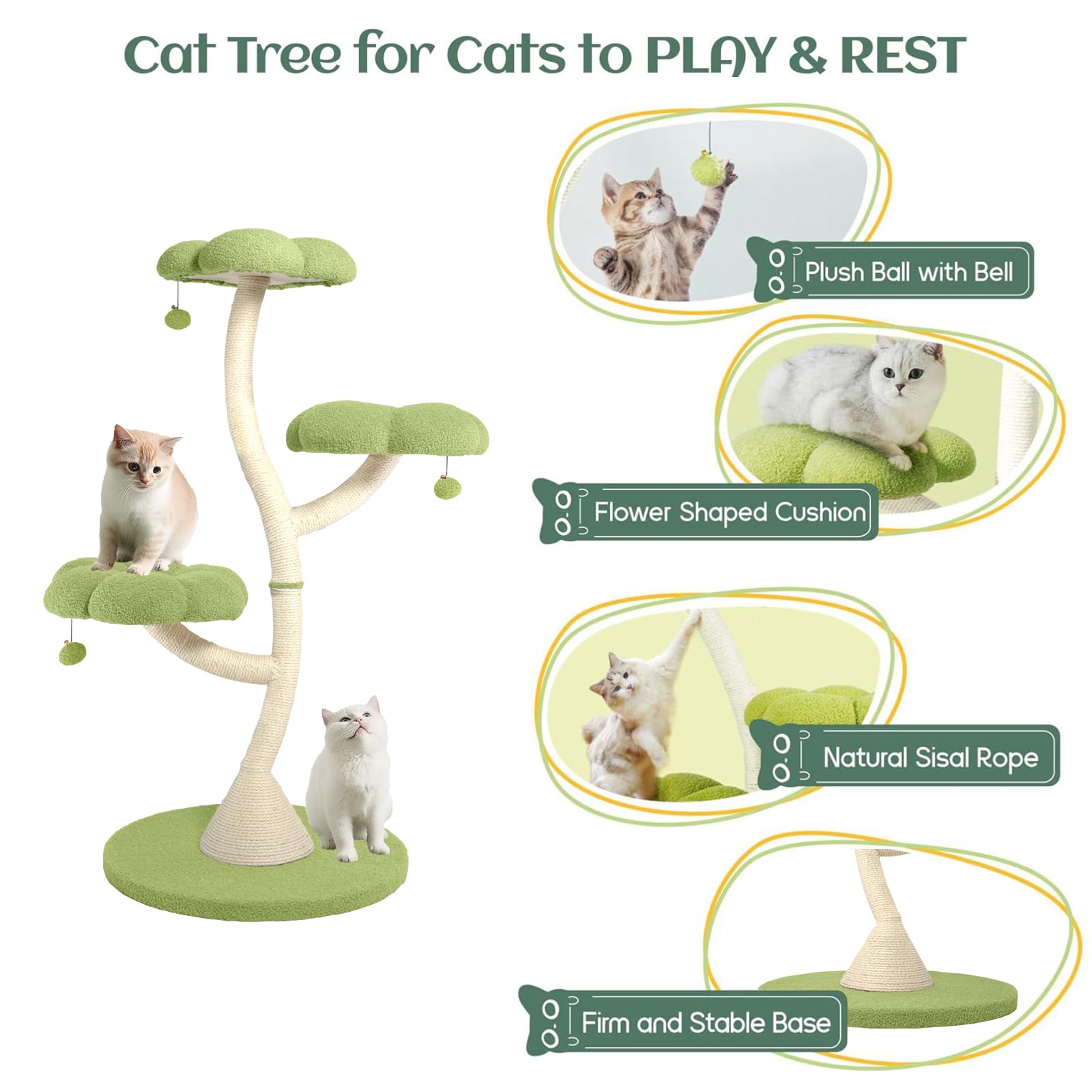 3-Tier Flower-Shaped Cat Tree
