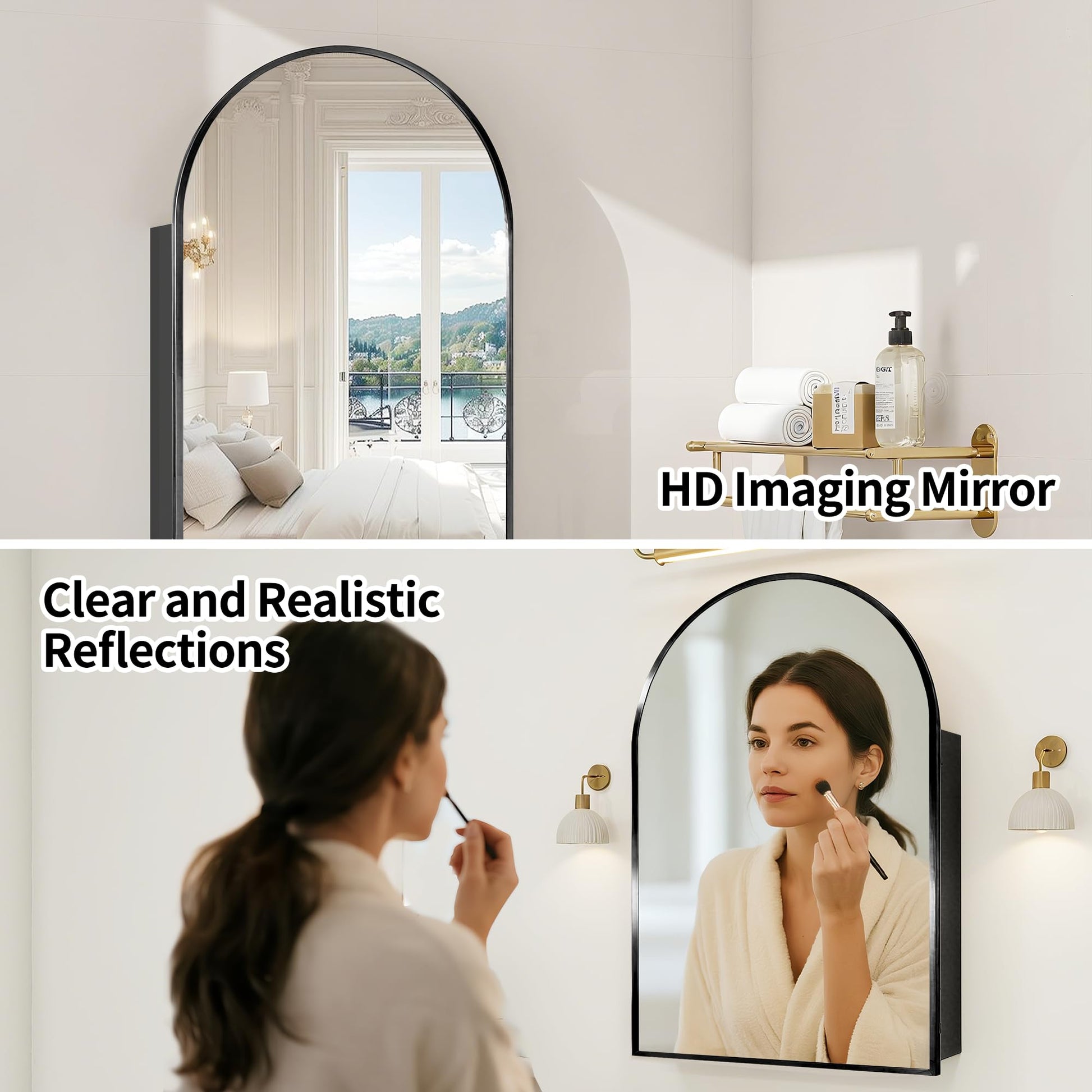 Arched Mirror Cabinet |30×20inchs  Large Capacity Storage