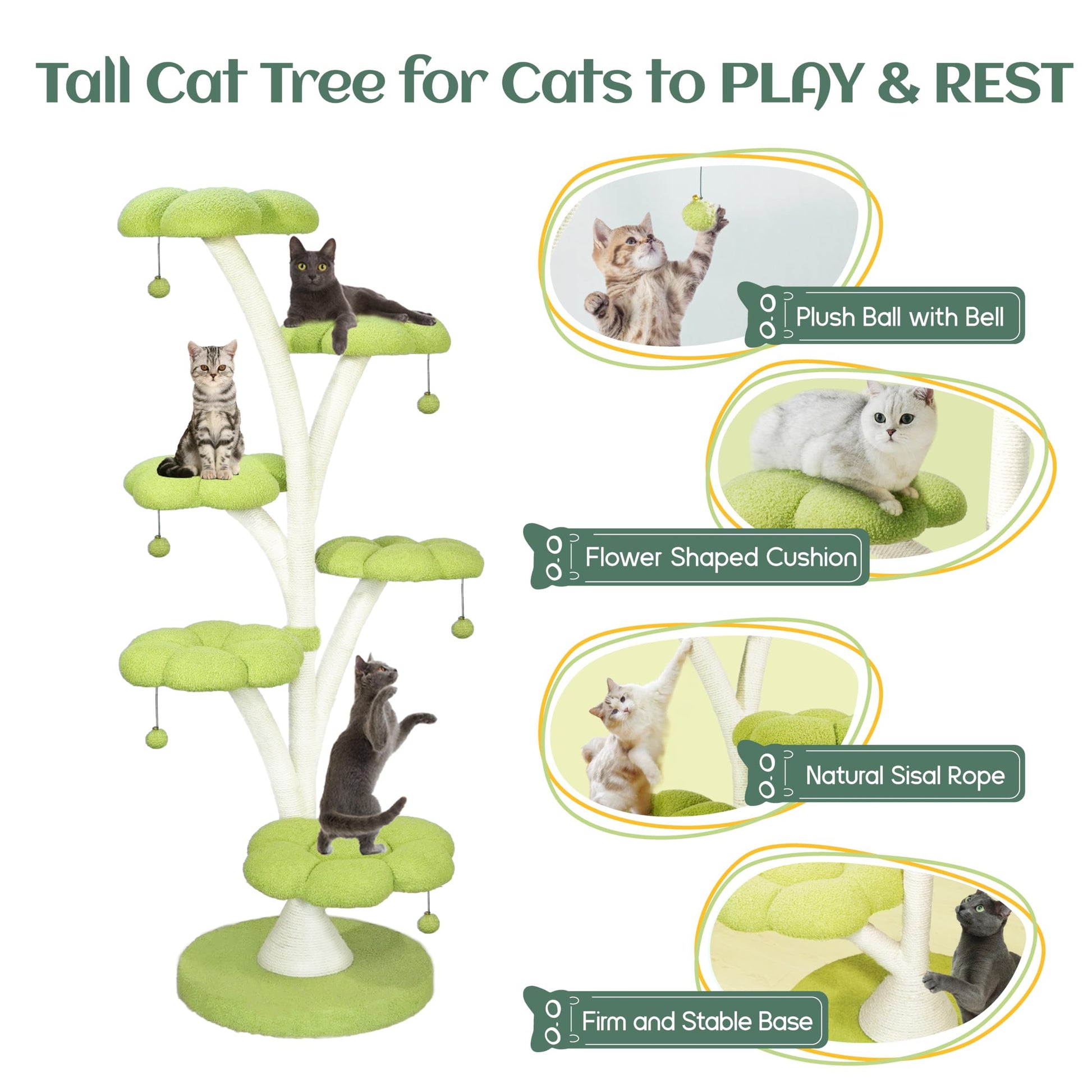 6-Tier Luxury Flower-Shaped Cat Tree