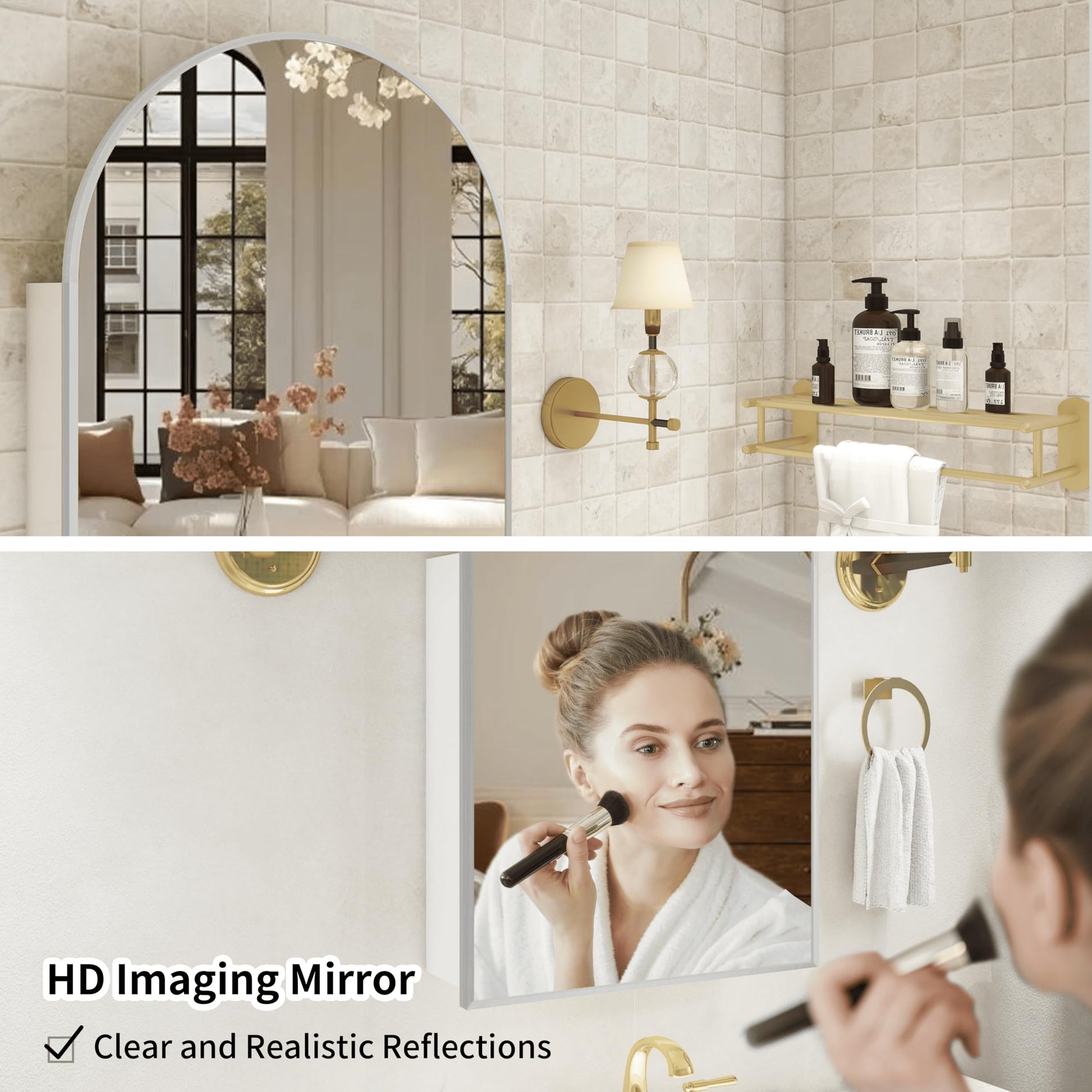 Arched Bathroom Mirror Cabinet |30×16inchs  Capacity Storage