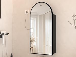 Arched Bathroom Mirror Cabinet |30×16inchs  Capacity Storage