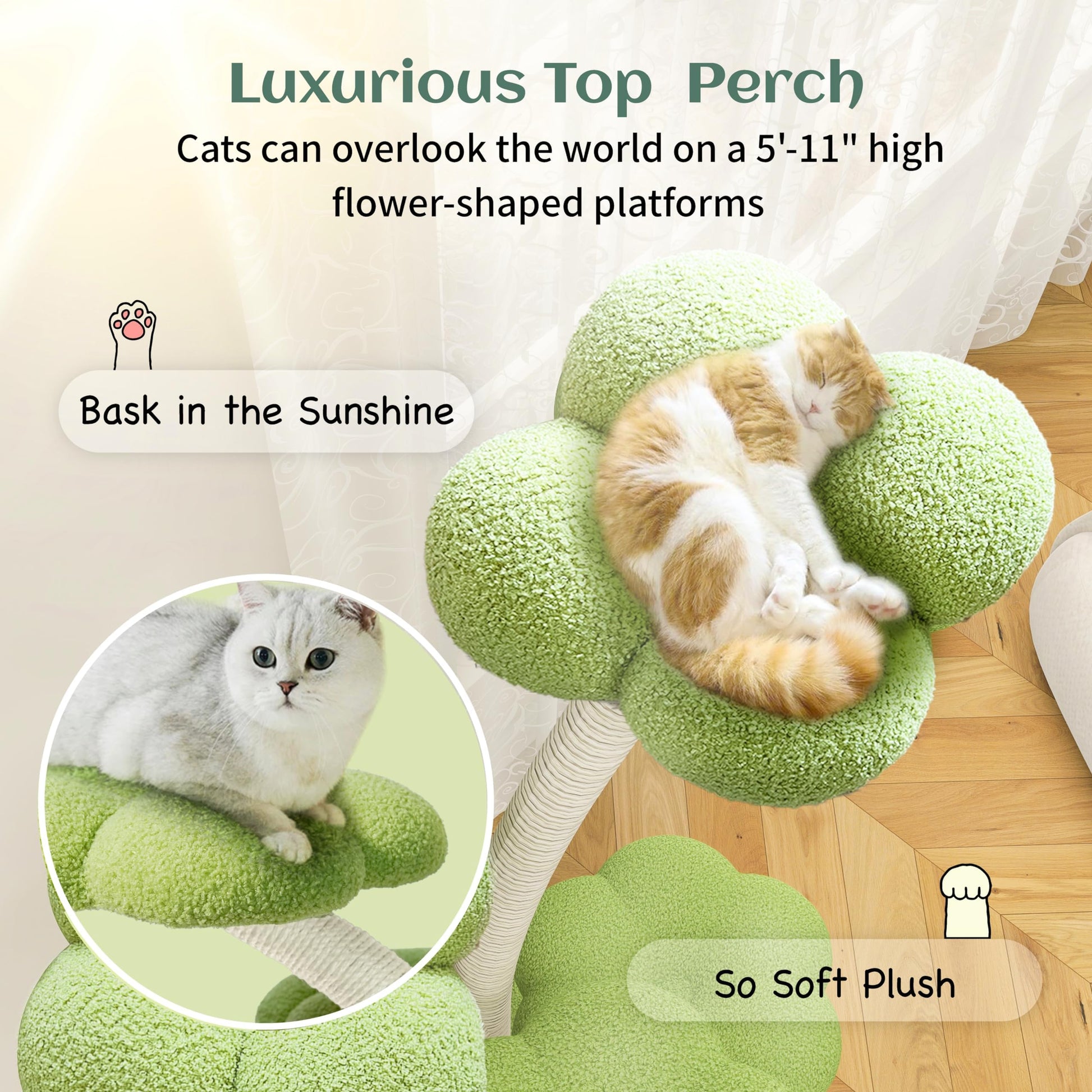 6-Tier Luxury Flower-Shaped Cat Tree