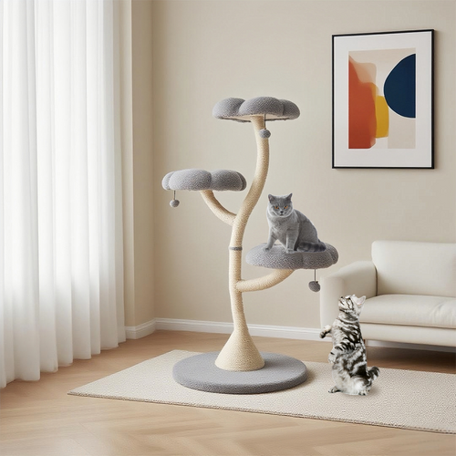 48.4''h 3-tier  flower-shaped  cat  tree