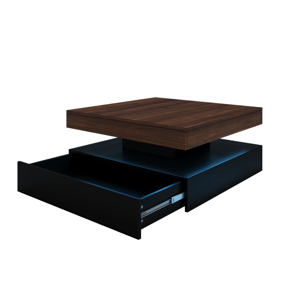 Square LED Coffee Table - With 1 Drawers