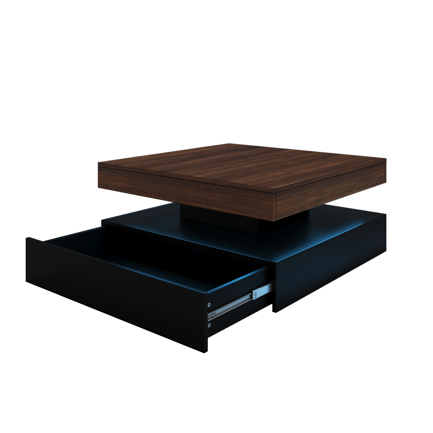 Square LED Coffee Table - With 1 Drawers