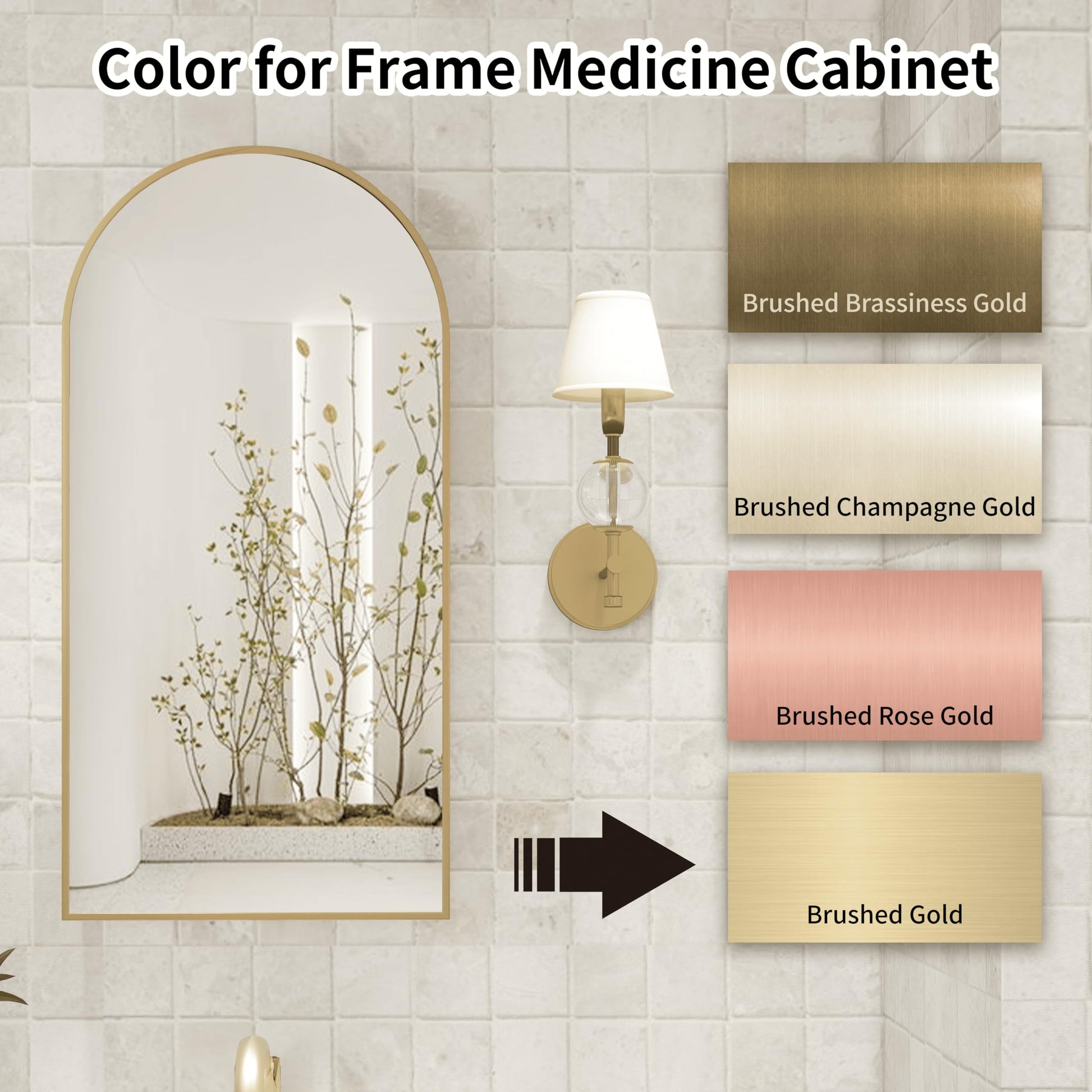 Arched Bathroom Mirror Cabinet | 32x16 inches  Capacity Storage