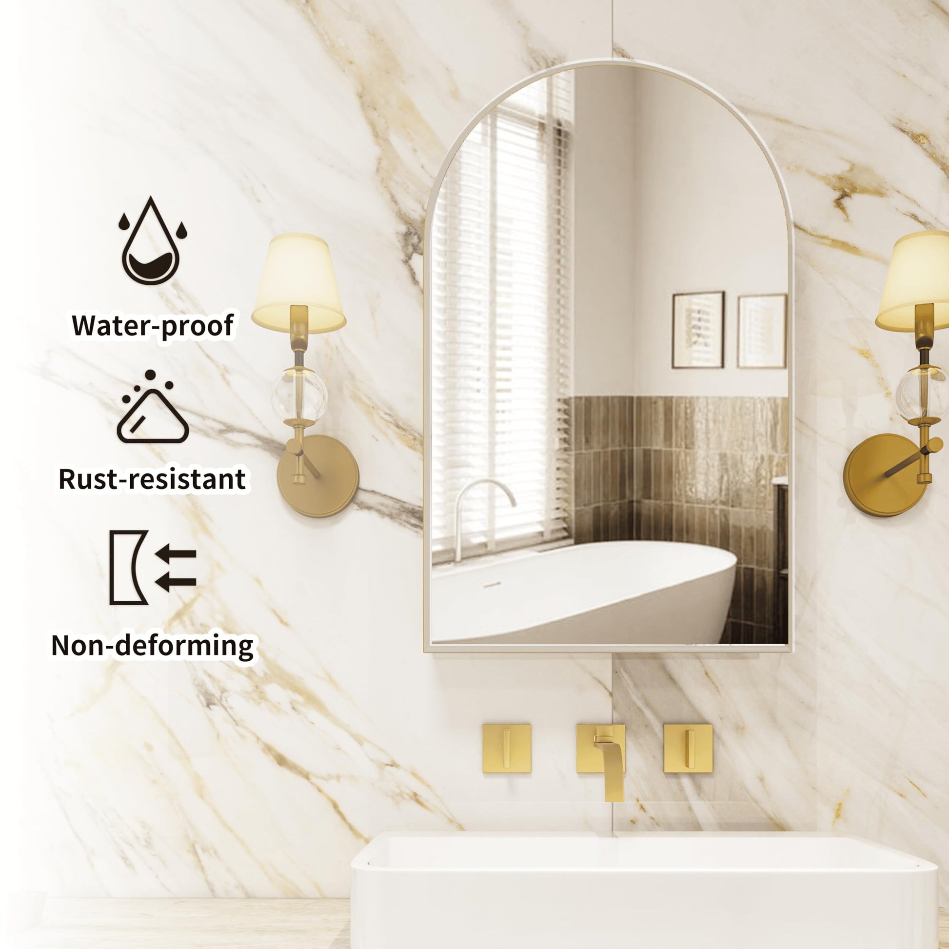 Arched  Mirror Cabinet |32×20 inchs  Capacity Storage