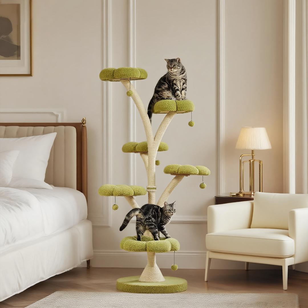 71"h   6-tier flower-shaped cat tree