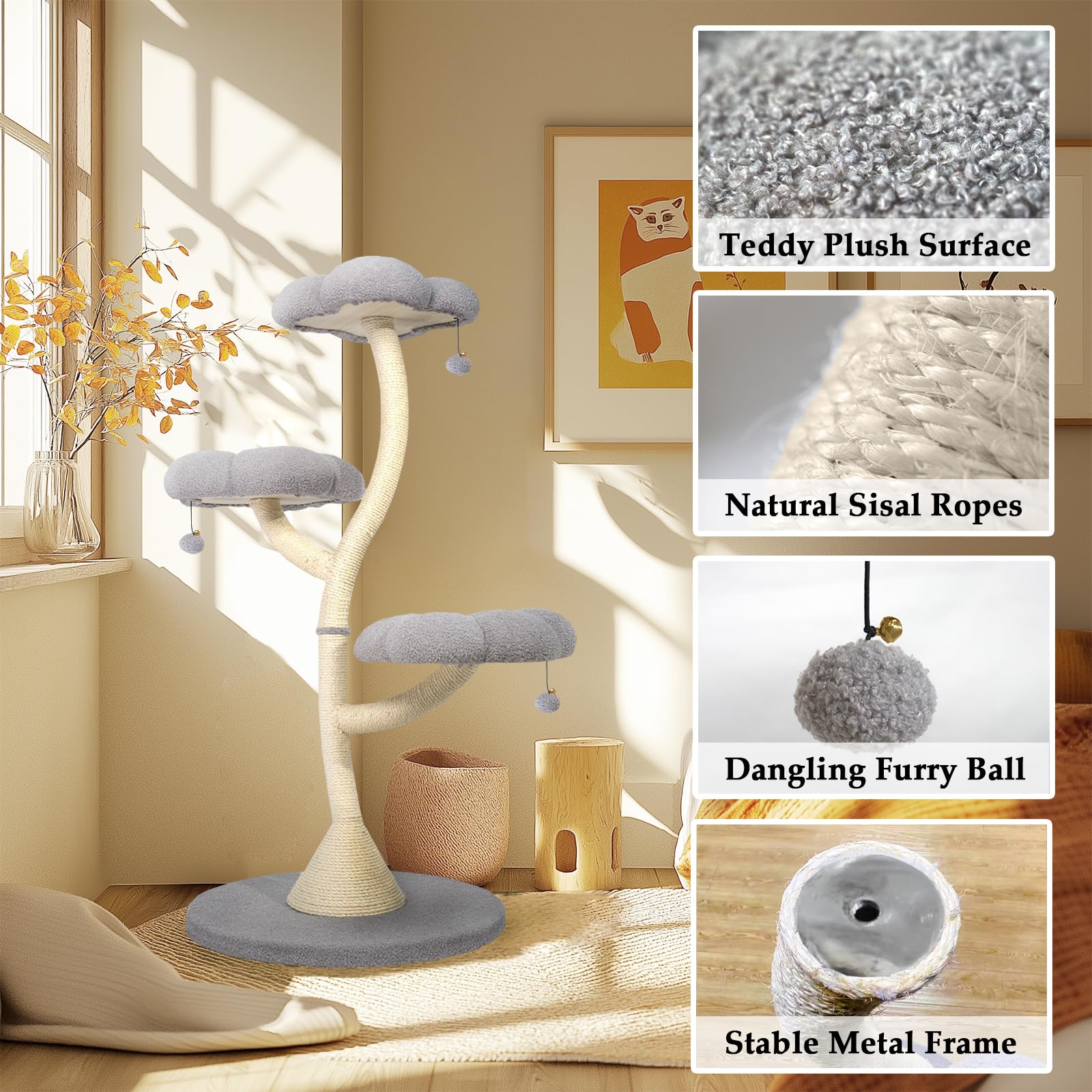 3-Tier Flower-Shaped Cat Tree