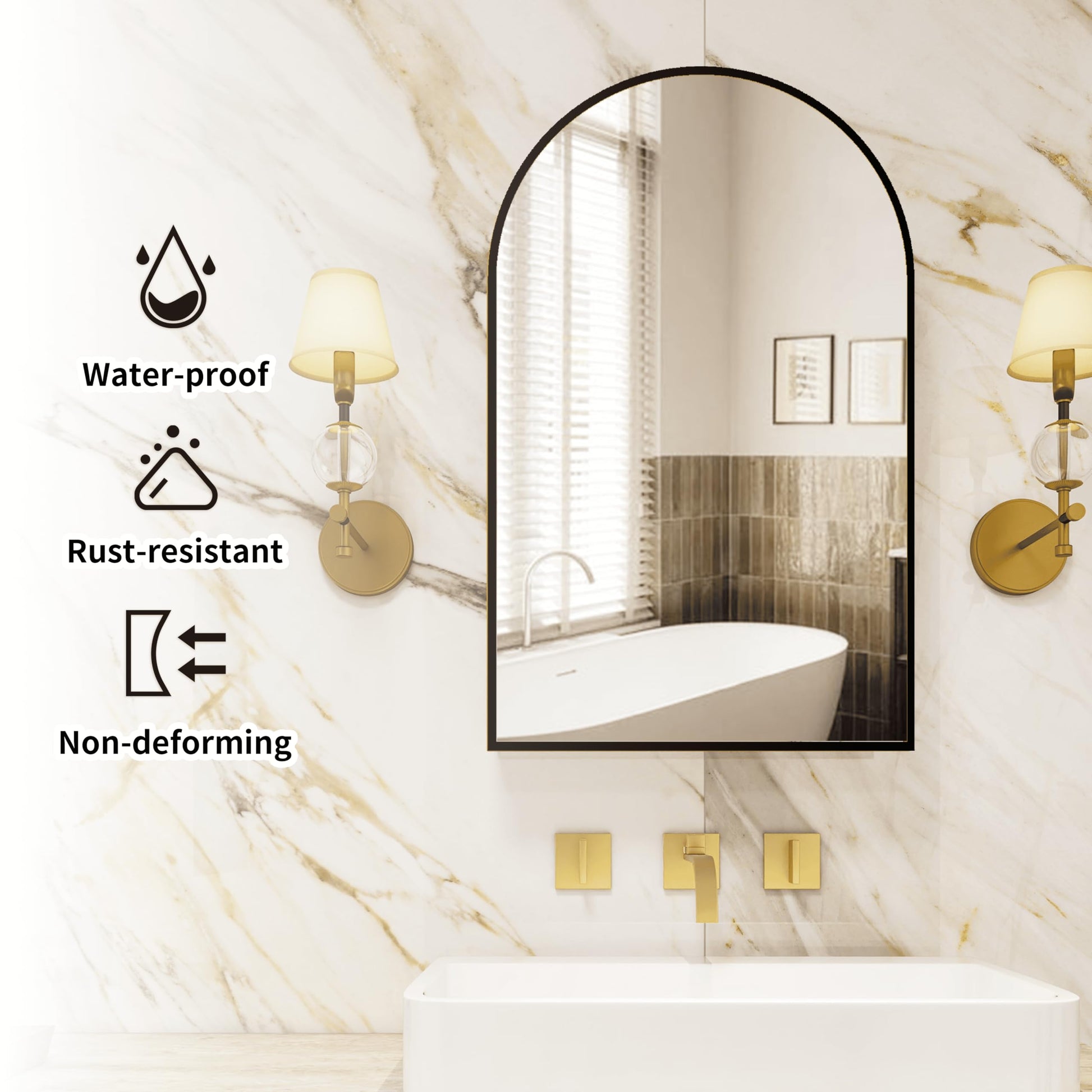 Arched  Mirror Cabinet |32×20 inchs  Capacity Storage