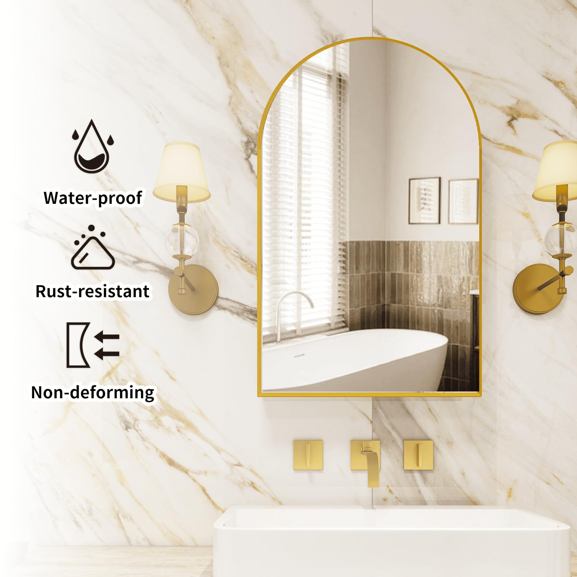 Arched  Mirror Cabinet |32×20 inchs  Capacity Storage