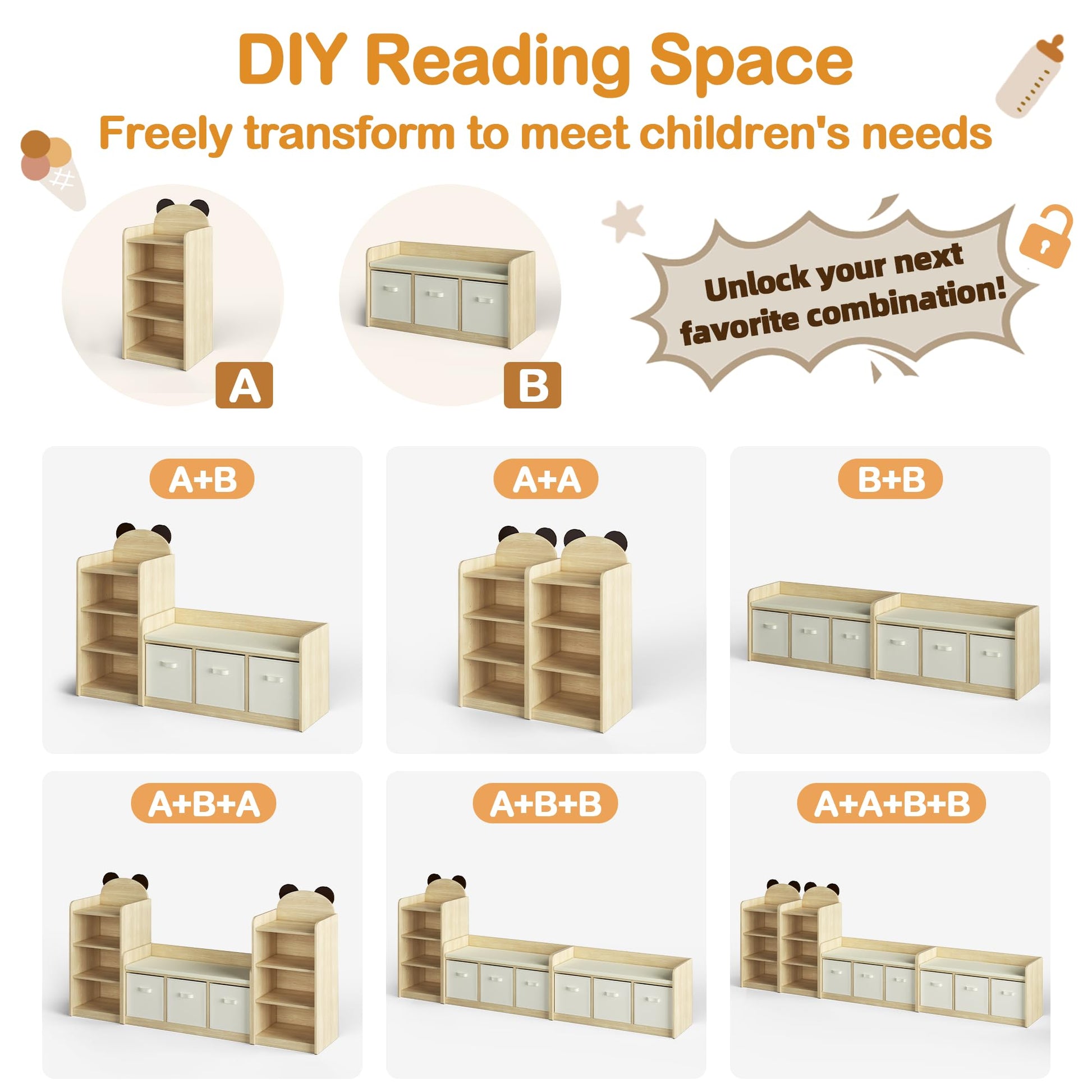 Multi-Purpose Storage Bench for Kids