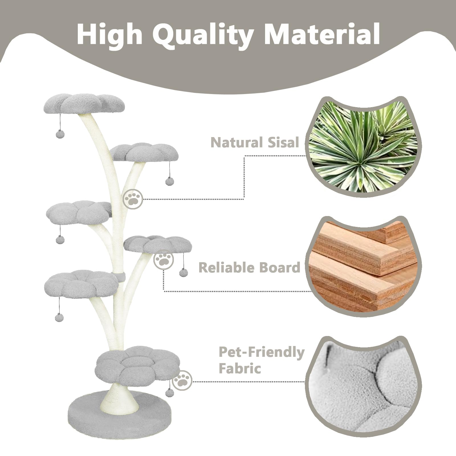 6-Tier Luxury Flower-Shaped Cat Tree