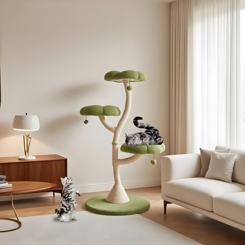 48.4''h 3-tier  flower-shaped  cat  tree