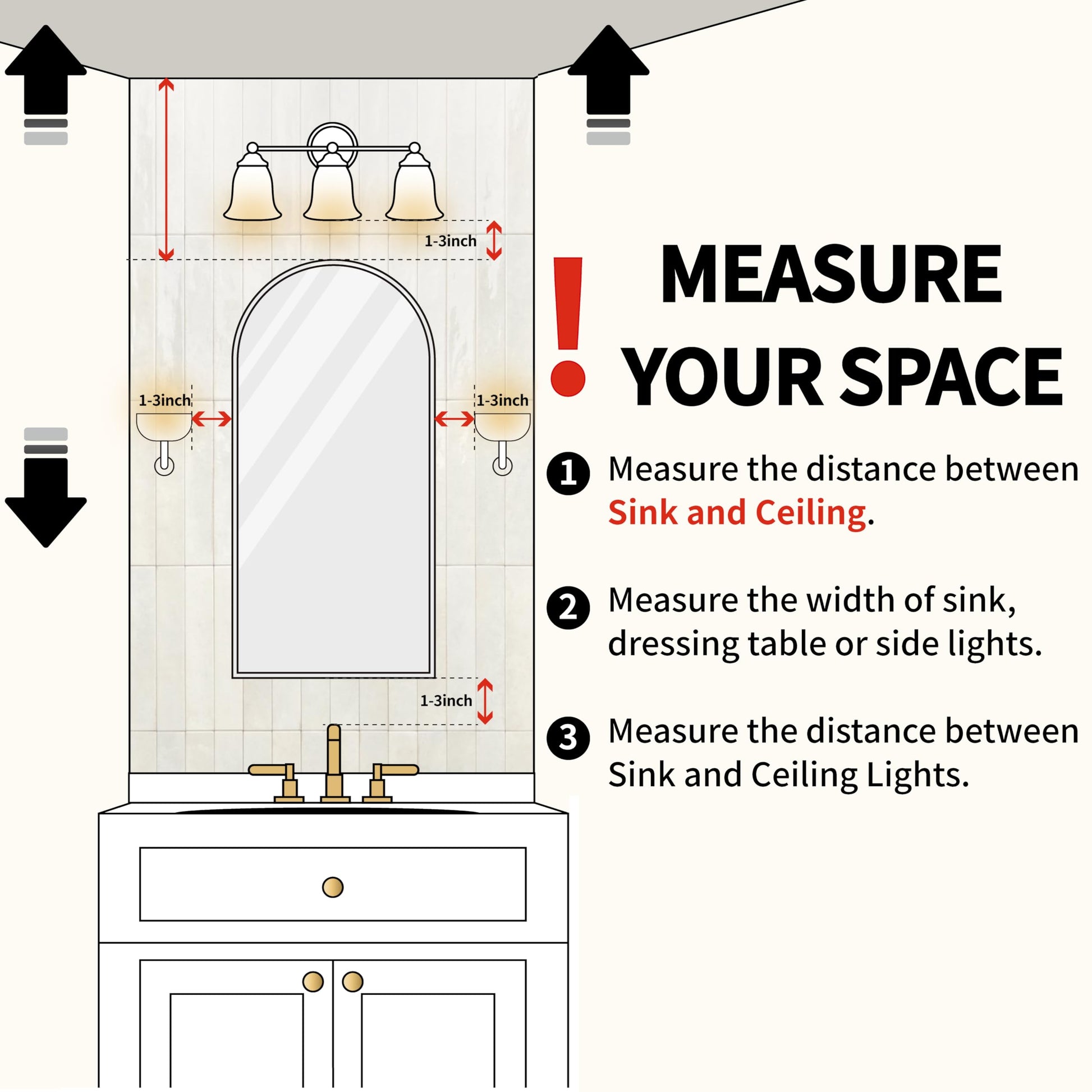 Arched  Mirror Cabinet |32×20 inchs  Capacity Storage