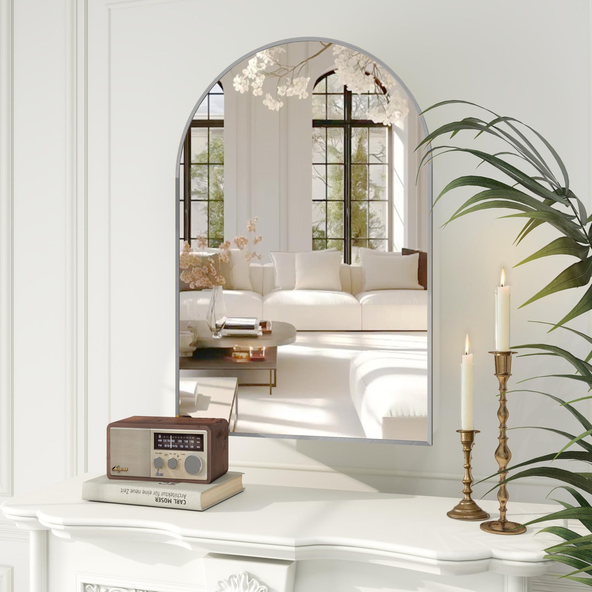 Arched Mirror Cabinet |36×24inchs   Capacity Storage