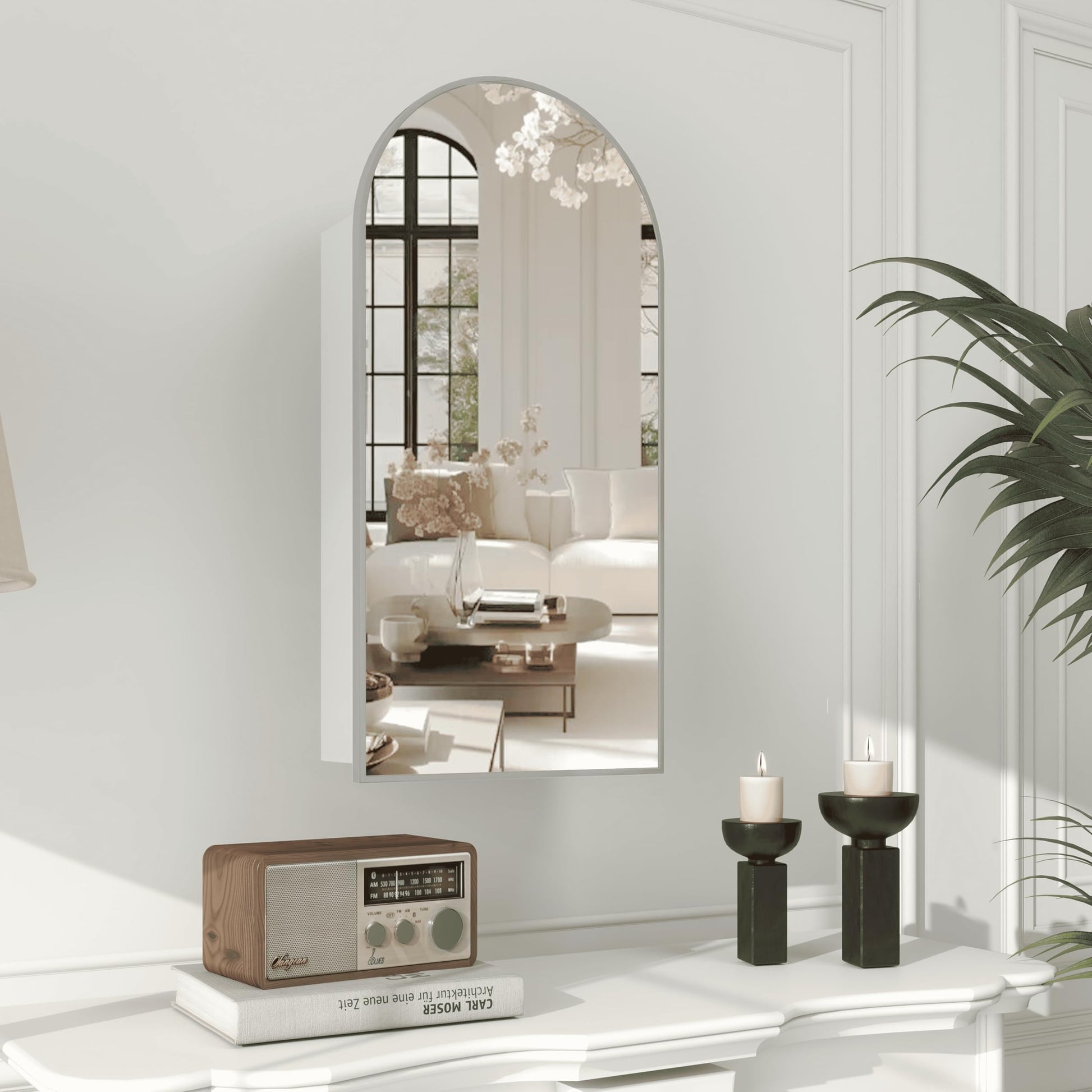 Arched Bathroom Mirror Cabinet | 32x16 inches  Capacity Storage