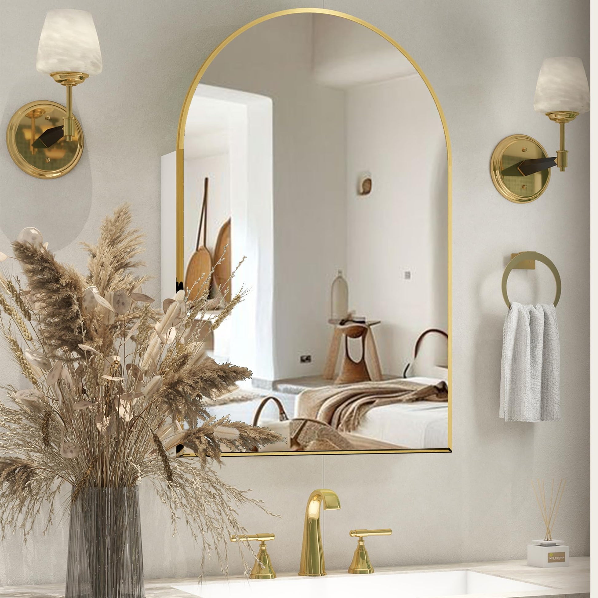 Arched Mirror Cabinet |36×24inchs   Capacity Storage