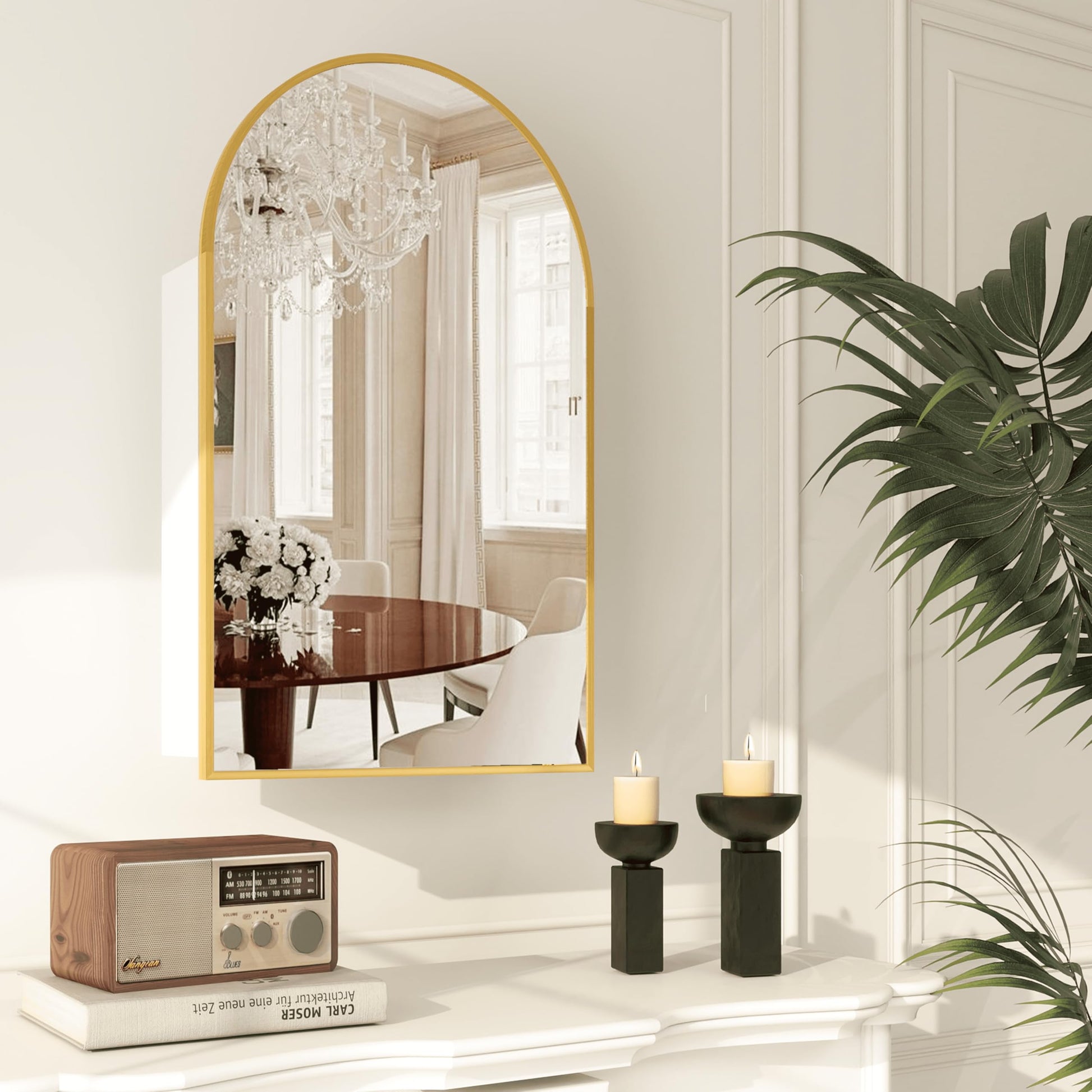 Arched  Mirror Cabinet |32×20 inchs  Capacity Storage