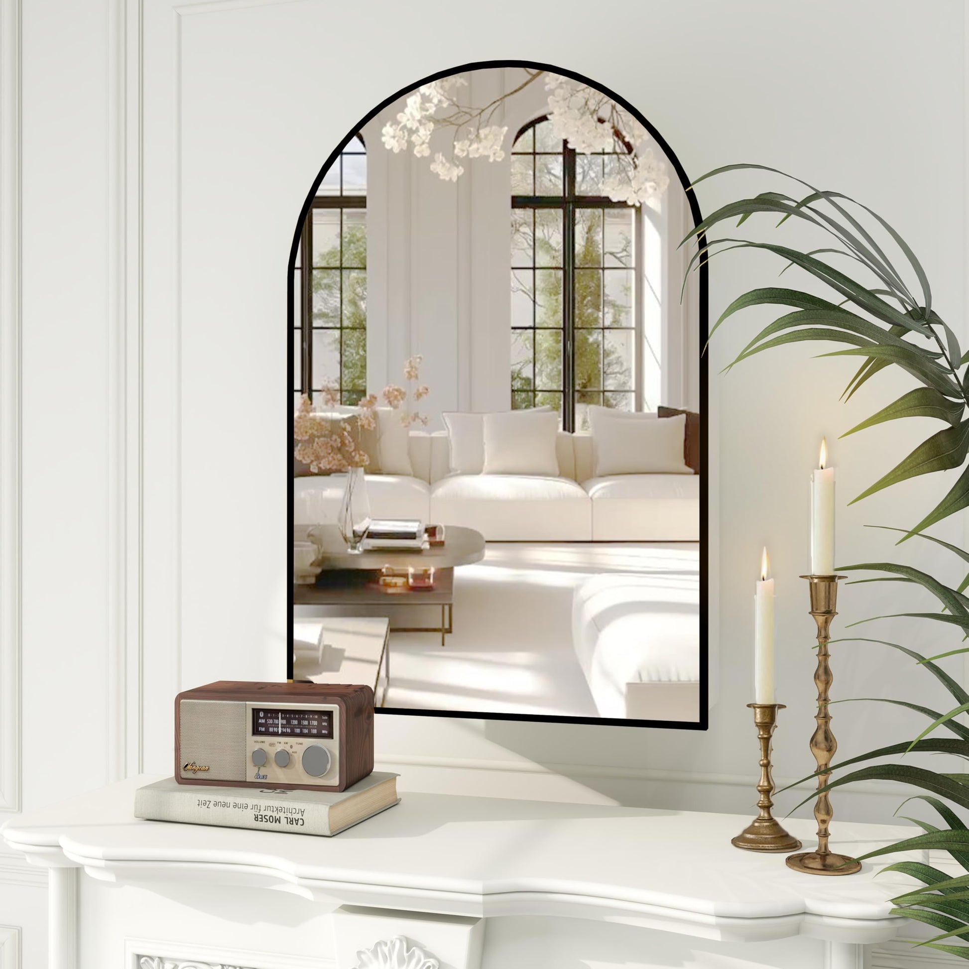 Arched Mirror Cabinet |36×24inchs   Capacity Storage
