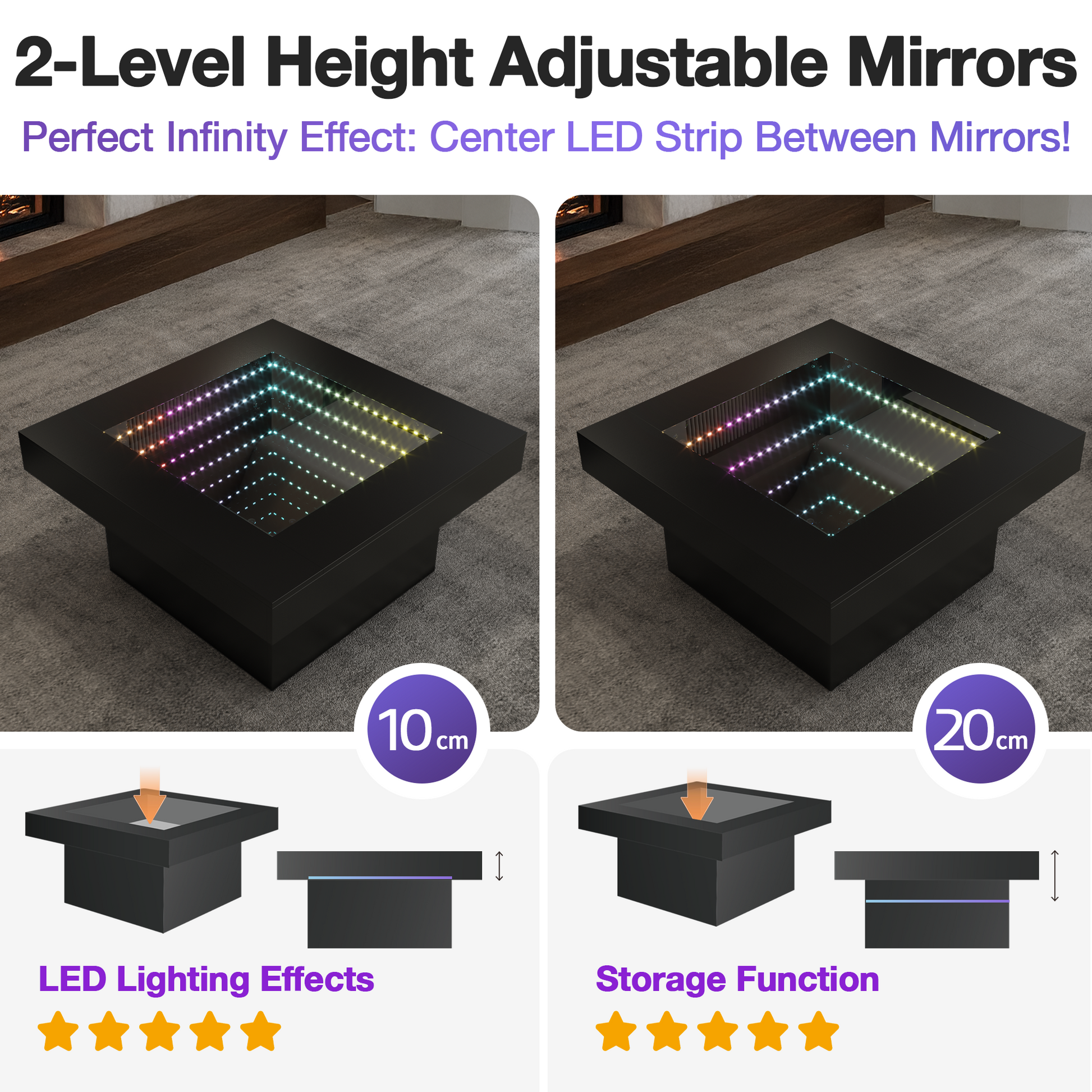 Endless-Depth Mirror Coffee Table