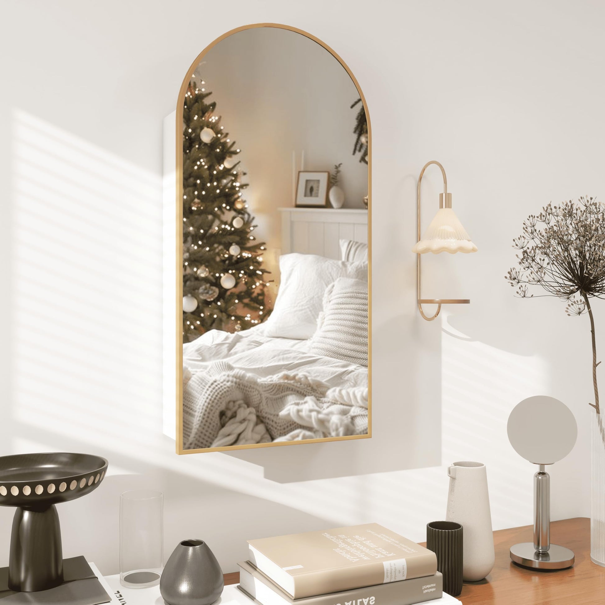 Arched Bathroom Mirror Cabinet | 32x16 inches  Capacity Storage