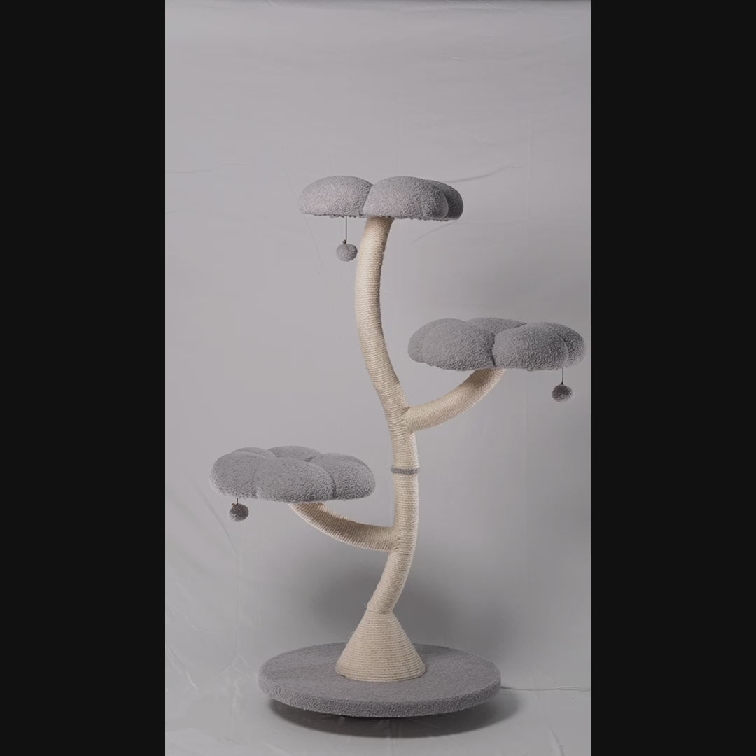 48.4''h 3-tier  flower-shaped  cat  tree
